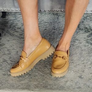 Tan Chunky Loafers